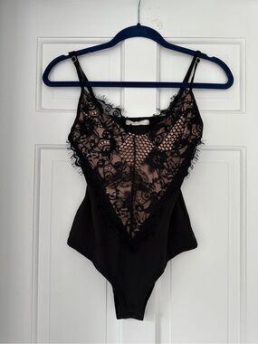 Vera and Lucy Lace Black Lingerie Going Out Sexy Bodysuit in Size Small